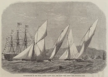 Cutter-Match des Royal London Yacht Club, der Start von Erith